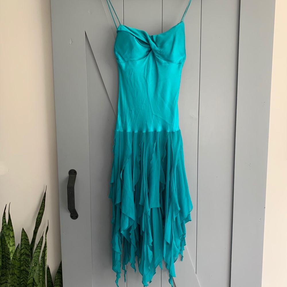 Silk Ruffled Cocktail Dress